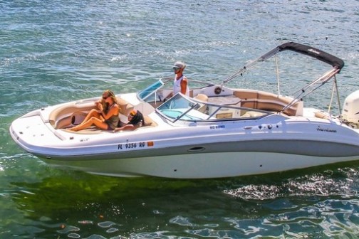 a small boat in a body of water